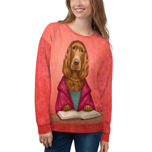 Unisex sweatshirt "Reading books removes sorrow from the heart" (Irish Setter)