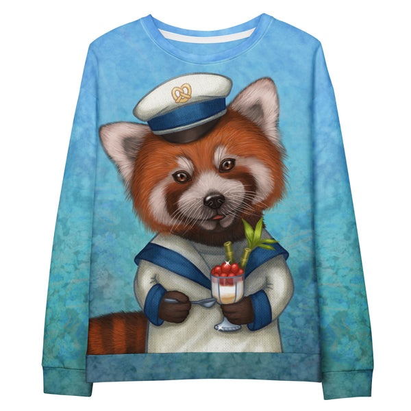 Unisex sweatshirt "Life is uncertain so eat your dessert first" (Red panda)