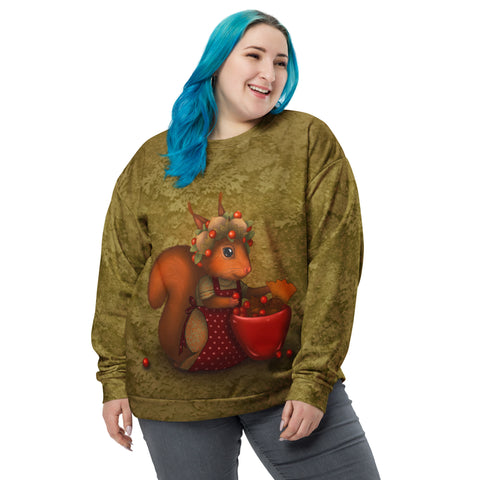 Unisex sweatshirt "The blossoms in the spring are the fruits in autumn" (Squirrel)