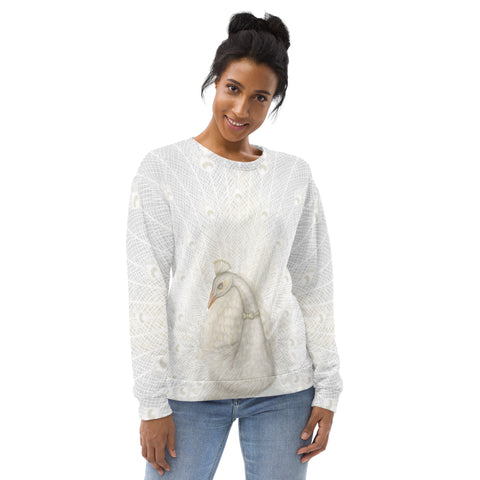 Unisex sweatshirt "Every bird is proud of its feathers" (White peacock)