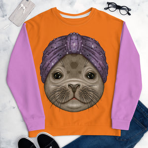 Unisex sweatshirt "Turban hat" (ringed seal)