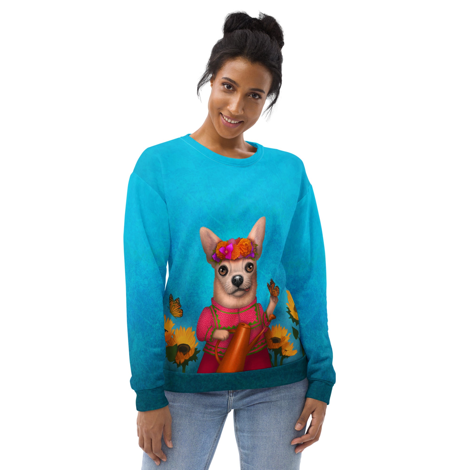 Unisex sweatshirt "Friends are flowers in the garden of life" (Chihuahua)