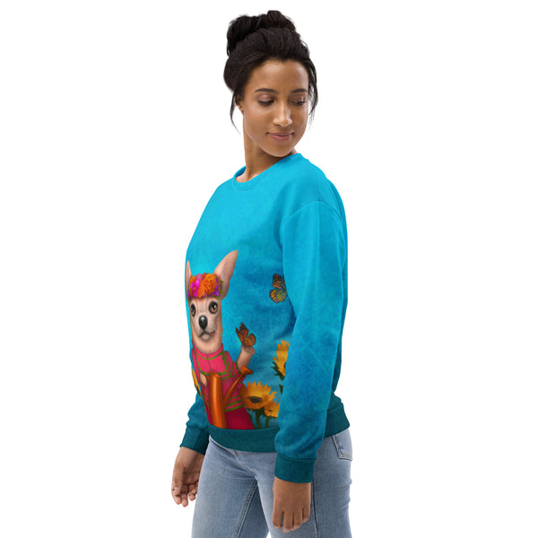 Unisex sweatshirt "Friends are flowers in the garden of life" (Chihuahua)