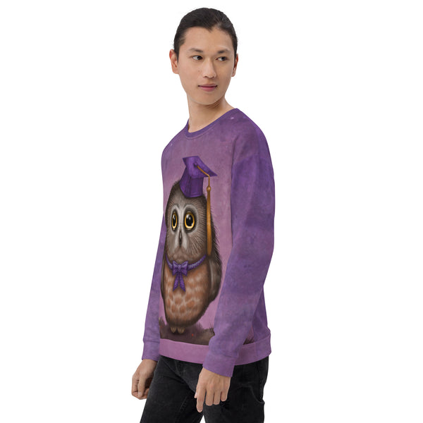 Unisex sweatshirt "Wonder is beginning of wisdom" (Owl)