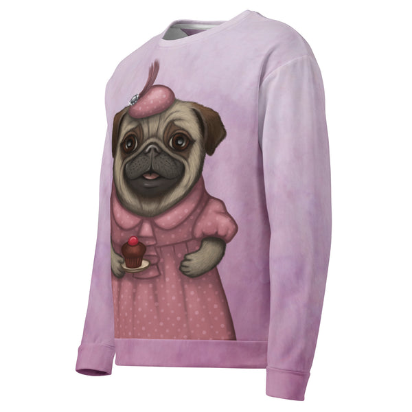 Unisex sweatshirt "A full stomach makes a happy heart" (Pug)