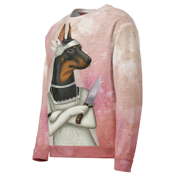 Unisex sweatshirt "The most dangerous food is a wedding cake" (German Pinscher)