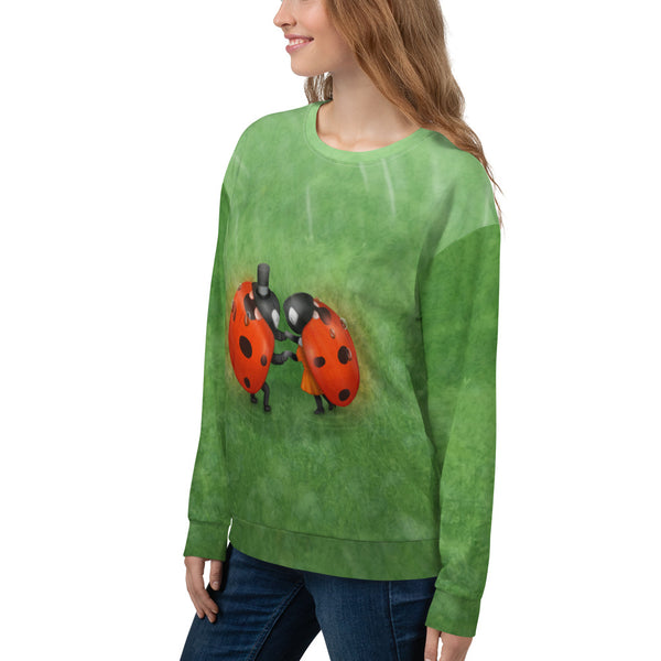 Unisex sweatshirt "Two lovers in the rain don't need an umbrella" (Ladybugs)