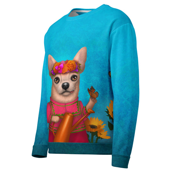 Unisex sweatshirt "Friends are flowers in the garden of life" (Chihuahua)