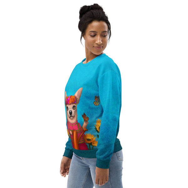 Unisex sweatshirt "Friends are flowers in the garden of life" (Chihuahua)