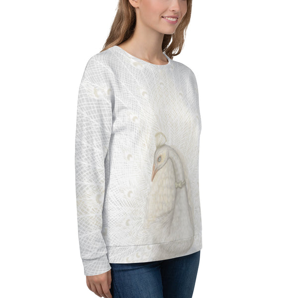 Unisex sweatshirt "Every bird is proud of its feathers" (White peacock)