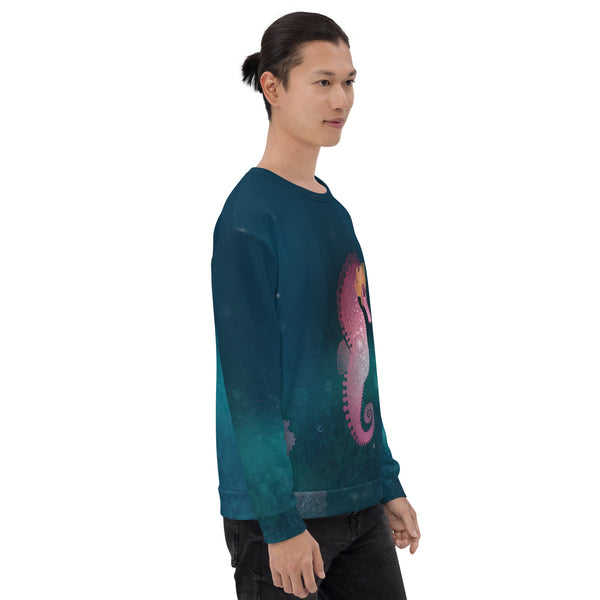 Unisex sweatshirt "Do not feel lonely, the entire universe is inside you" (Seahorse)