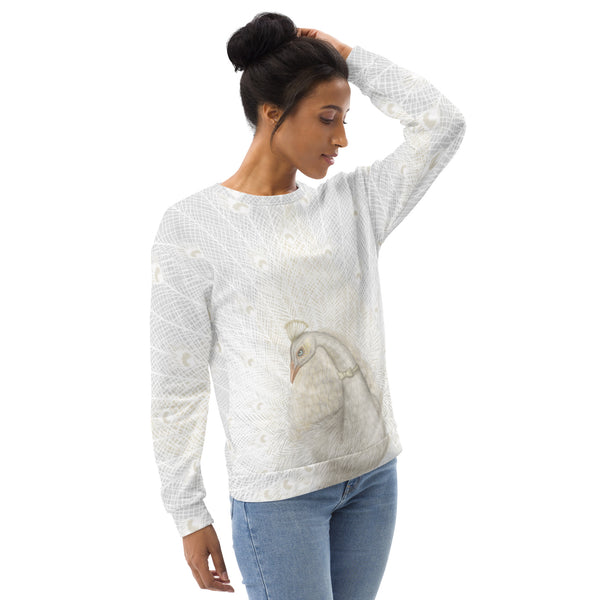 Unisex sweatshirt "Every bird is proud of its feathers" (White peacock)