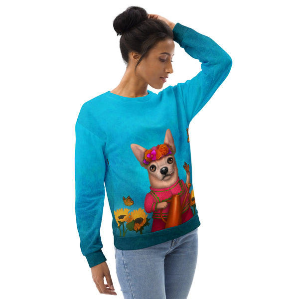 Unisex sweatshirt "Friends are flowers in the garden of life" (Chihuahua)