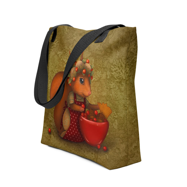 Tote bag "The blossoms in the spring are the fruits in autumn" (Squirrel)