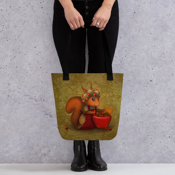 Tote bag "The blossoms in the spring are the fruits in autumn" (Squirrel)