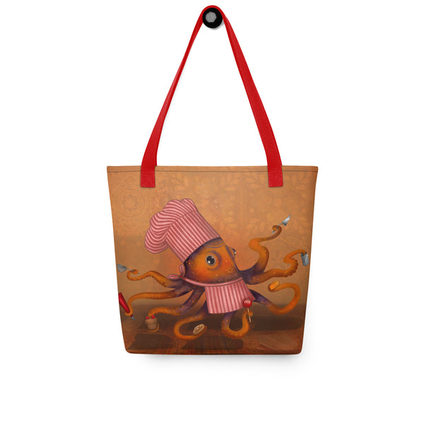 Tote bag "Cooking is my superpower and apron is my cape" (Octopus)