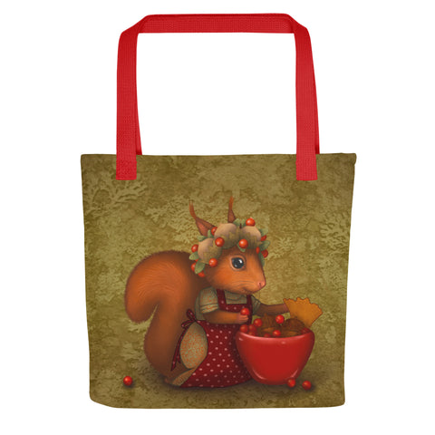 Tote bag "The blossoms in the spring are the fruits in autumn" (Squirrel)
