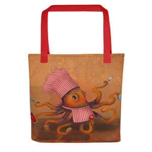 Tote bag "Cooking is my superpower and apron is my cape" (Octopus)