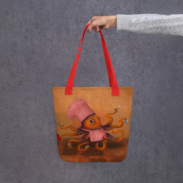 Tote bag "Cooking is my superpower and apron is my cape" (Octopus)