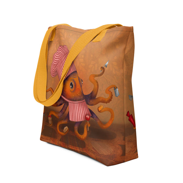 Tote bag "Cooking is my superpower and apron is my cape" (Octopus)