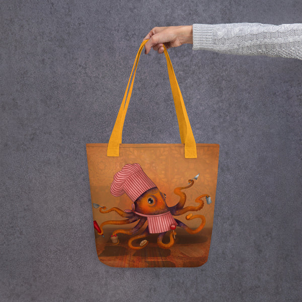 Tote bag "Cooking is my superpower and apron is my cape" (Octopus)