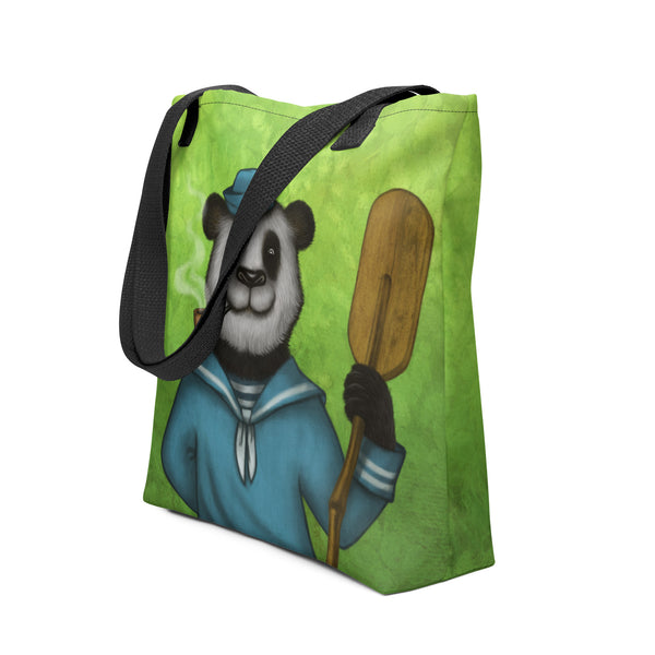 Tote bag "Rowing slower will get you further" (Giant panda)