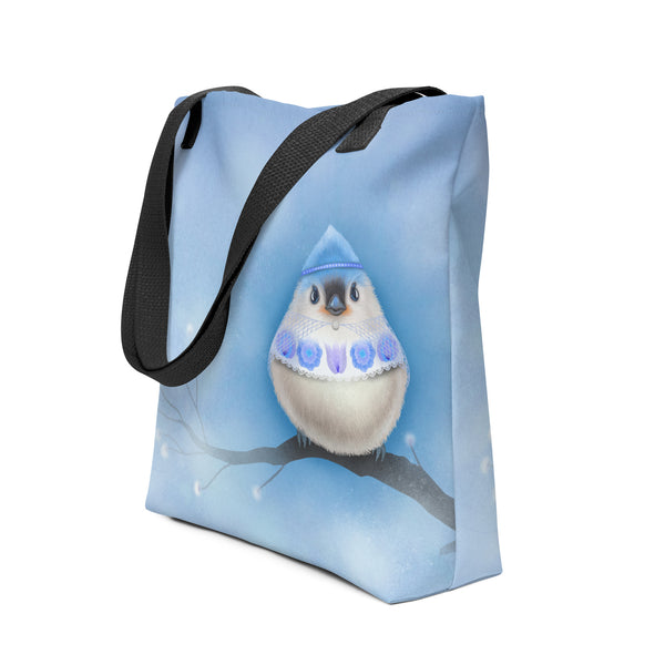 Tote bag "I want to be your favorite hello and your hardest goodbye" (Tufted titmouse)