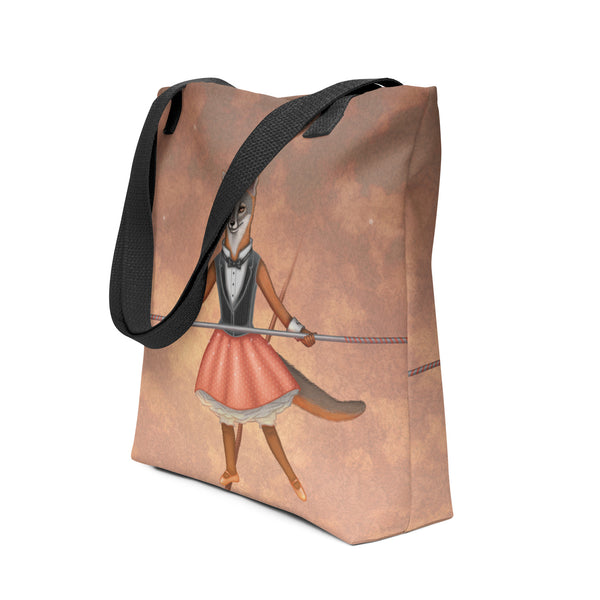 Tote bag "A sense of humor is the pole to balance our steps on the tightrope of life" (Island fox)