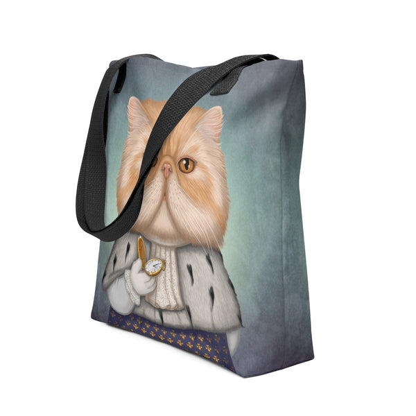 Tote bag "Punctuality is the politeness of kings" (Persian cat)