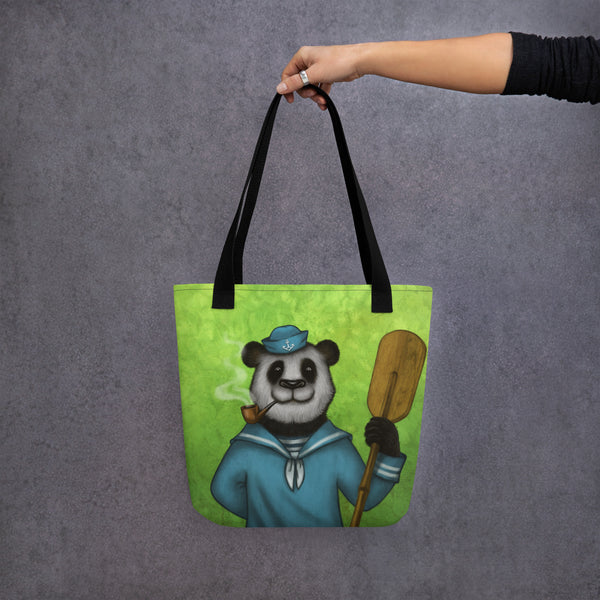 Tote bag "Rowing slower will get you further" (Giant panda)