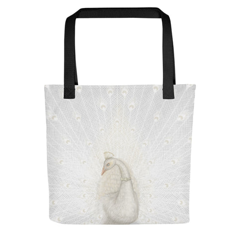 Tote bag "Every bird is proud of its feathers" (White peacock)