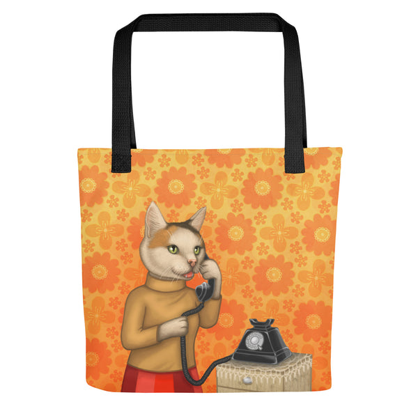 Tote bag "Great stories happen to those who can tell them" (Cat)