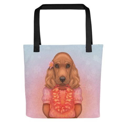 Tote bag "Love is worn like a wreath through the summers and the winters" (English cocker spaniel)