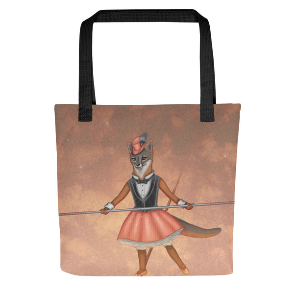 Tote bag "A sense of humor is the pole to balance our steps on the tightrope of life" (Island fox)