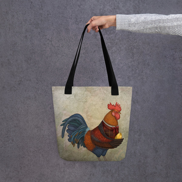 Tote bag "If you were born lucky, even your rooster will lay eggs" (Rooster)