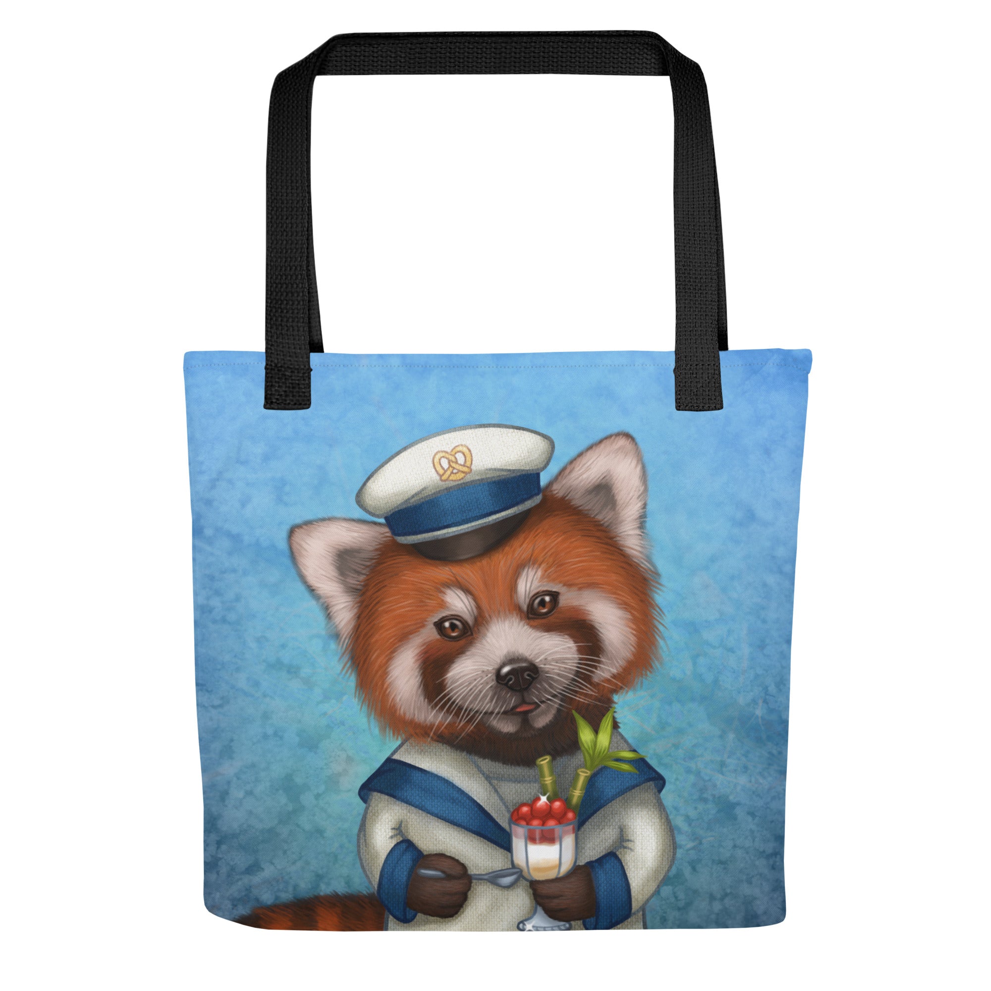 Tote bag "Life is uncertain so eat your dessert first" (Red panda)