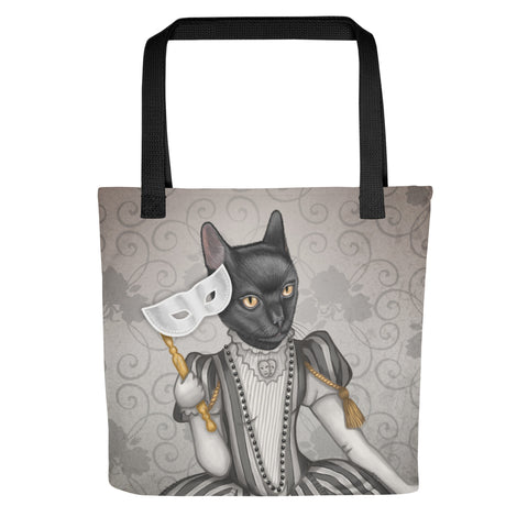 Tote bag "The face is a mask, look behind it" (Cat)