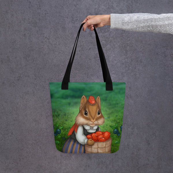 Tote bag "Other land blueberry, own land strawberry" (Chipmunk)