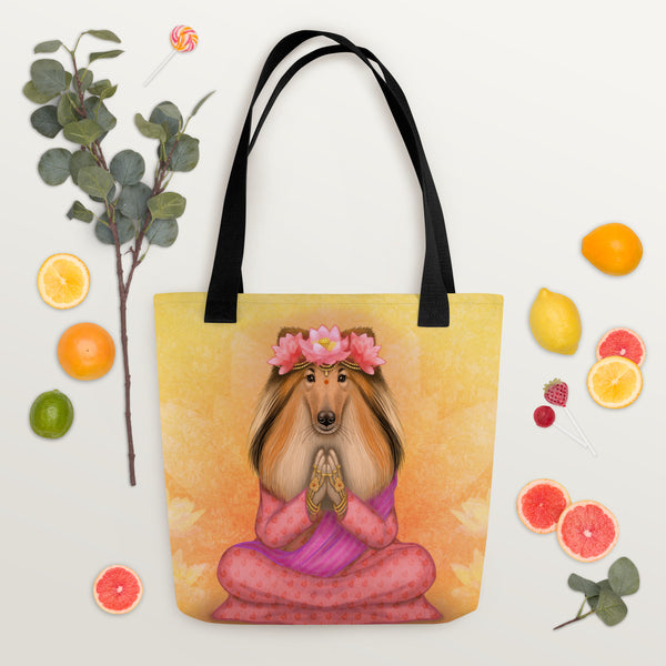 Tote bag "What we think, we become" (Rough Collie)