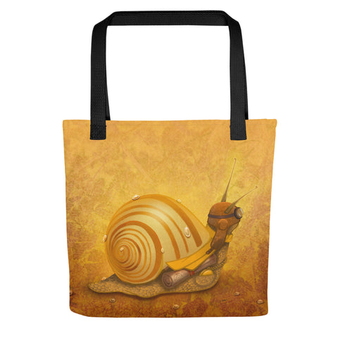 Tote bag "The bad news is that time flies, the good news is you are a pilot" (Snail)
