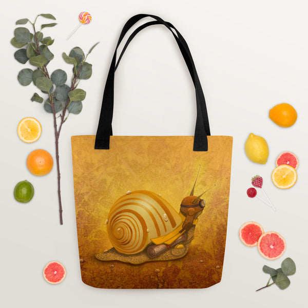 Tote bag "The bad news is that time flies, the good news is you are a pilot" (Snail)