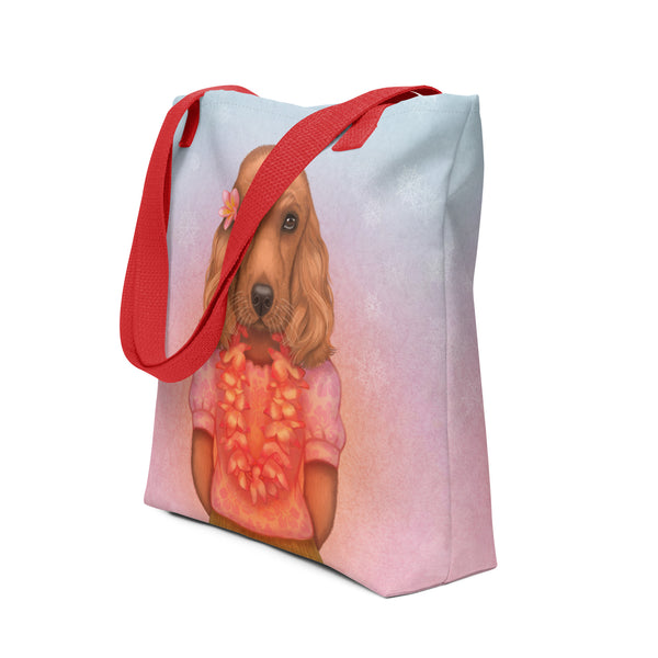 Tote bag "Love is worn like a wreath through the summers and the winters" (English cocker spaniel)