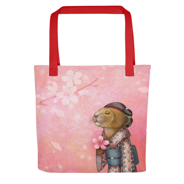 Tote bag "A fallen blossom never returns to the branch" (Pika)