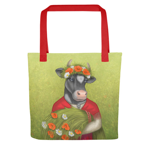 Tote bag "Have patience, the grass will be milk soon enough" (Cow)