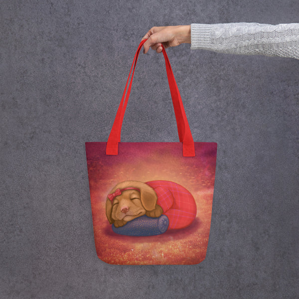 Tote bag "Let her sleep for when she wakes she will move mountains" (Nova Scotia Duck Tolling Retriever)