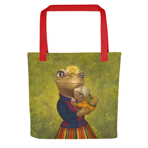 Tote bag "Child of a frog is a frog" (Frogs)