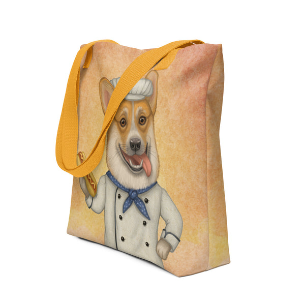 Tote bag "An empty belly is the best cook" (Pembroke Welsh corgi)