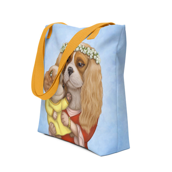Tote bag "Time brings everything to those who can wait for it" (Cavalier King Charles Spaniels)