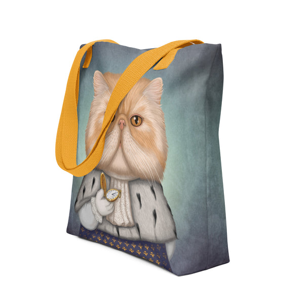 Tote bag "Punctuality is the politeness of kings" (Persian cat)