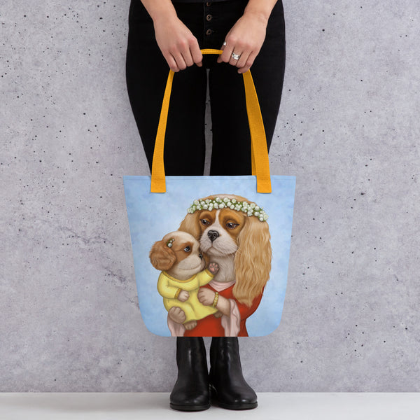 Tote bag "Time brings everything to those who can wait for it" (Cavalier King Charles Spaniels)